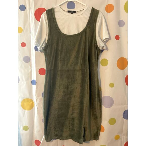 Vibe Sportswear Size 1X Ribbed Green Jumper Set - Picture 1 of 11